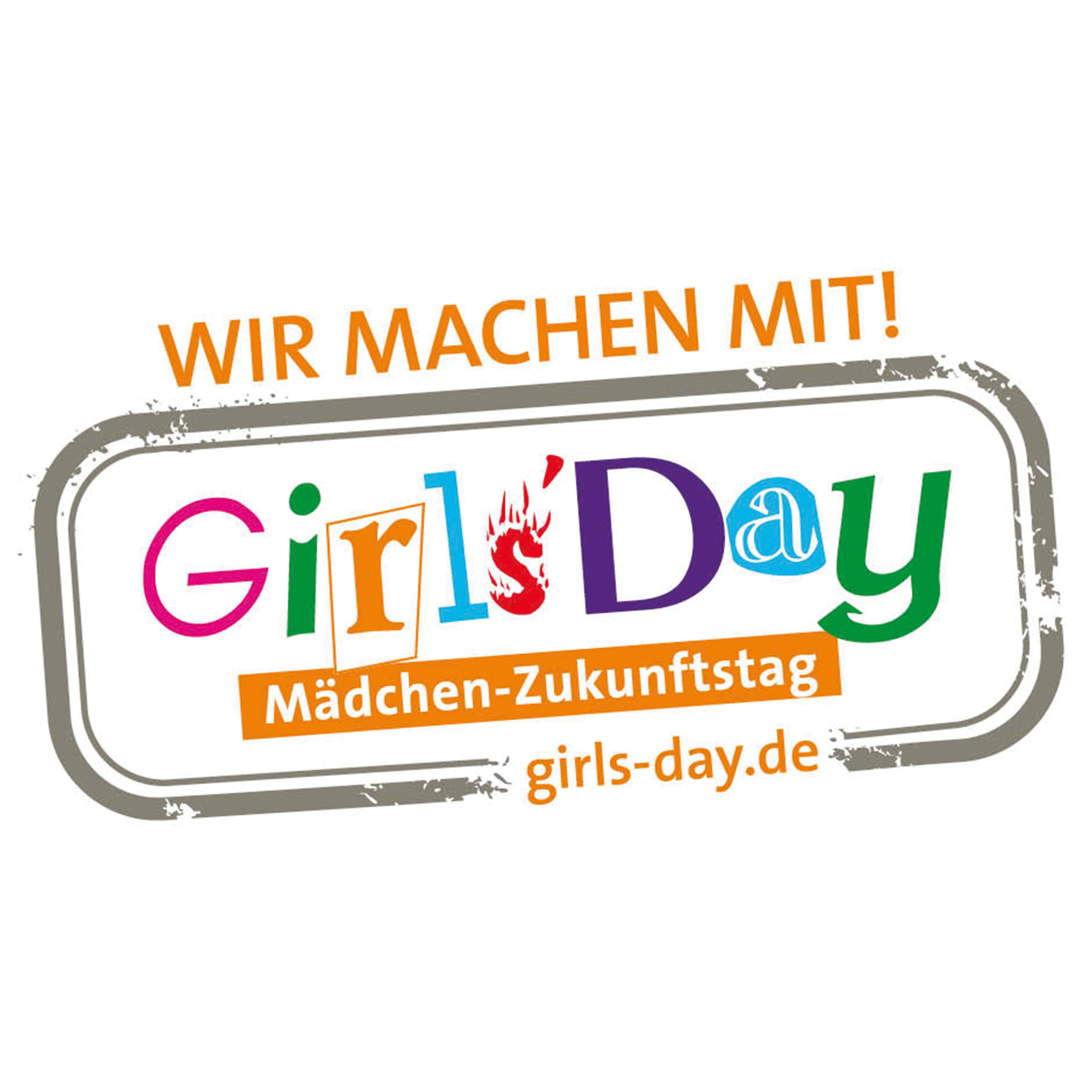Logo des Girls' Days mit dem Schriftzug "Wir machen mit".