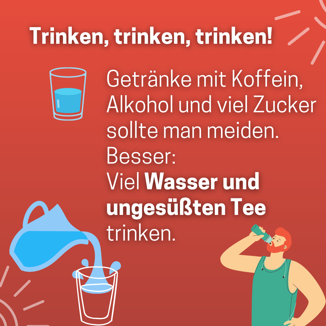 Informationsgrafik zum Thema "Gesund durch die Hitze"